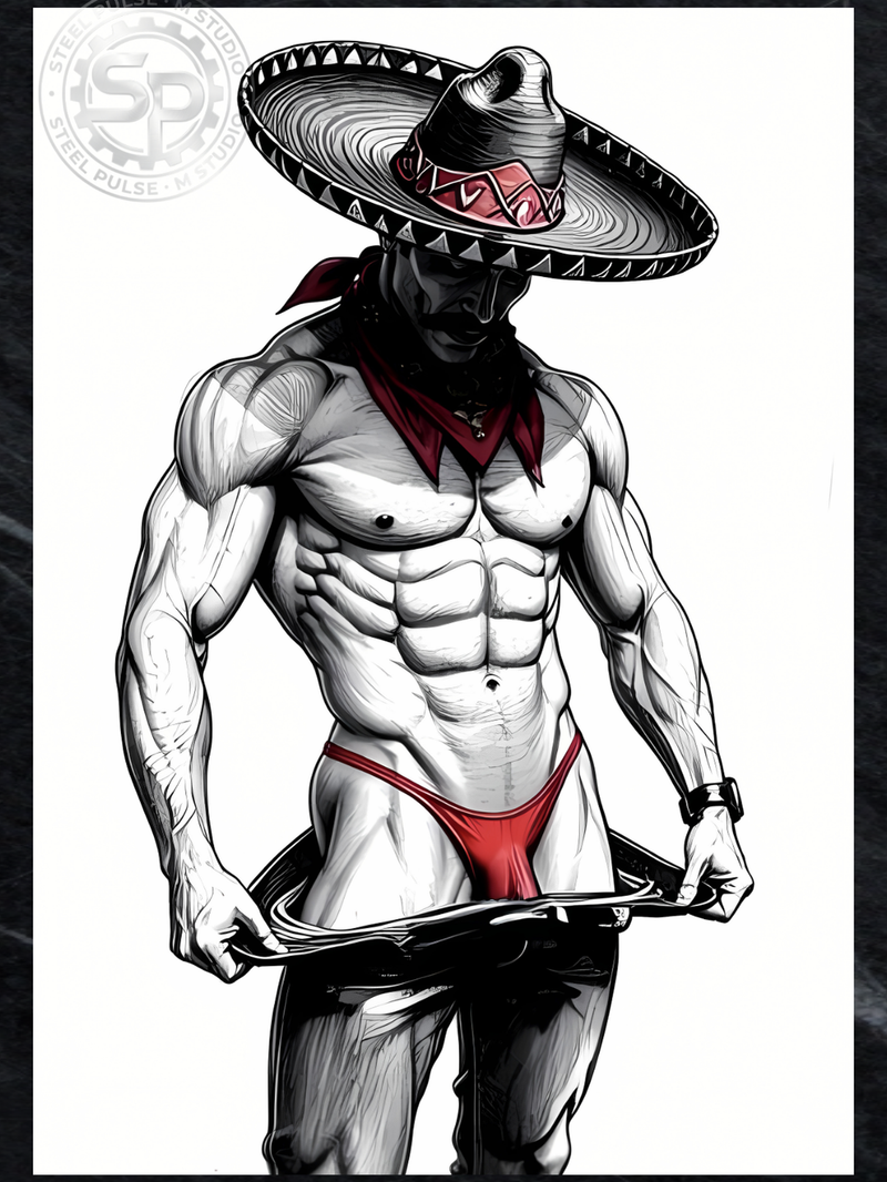 Glossy Photo Print – Charro Thong Duo, Front & Rear Set, Unframed Wall Art