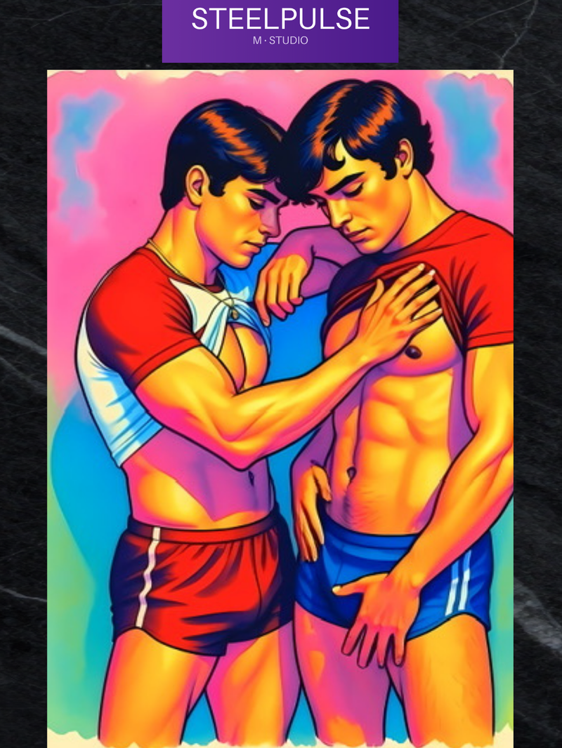 Retro Jock Embrace – Pop Art Homoerotic Print
