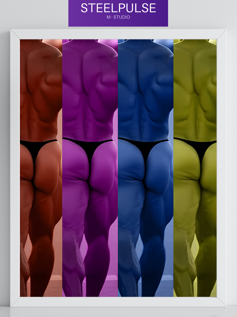 Four Ways — Pop Art Male Figure Wall Art | Instant Download