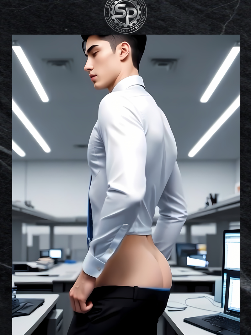 After-Hours Office Tease – Homoerotic Art Print