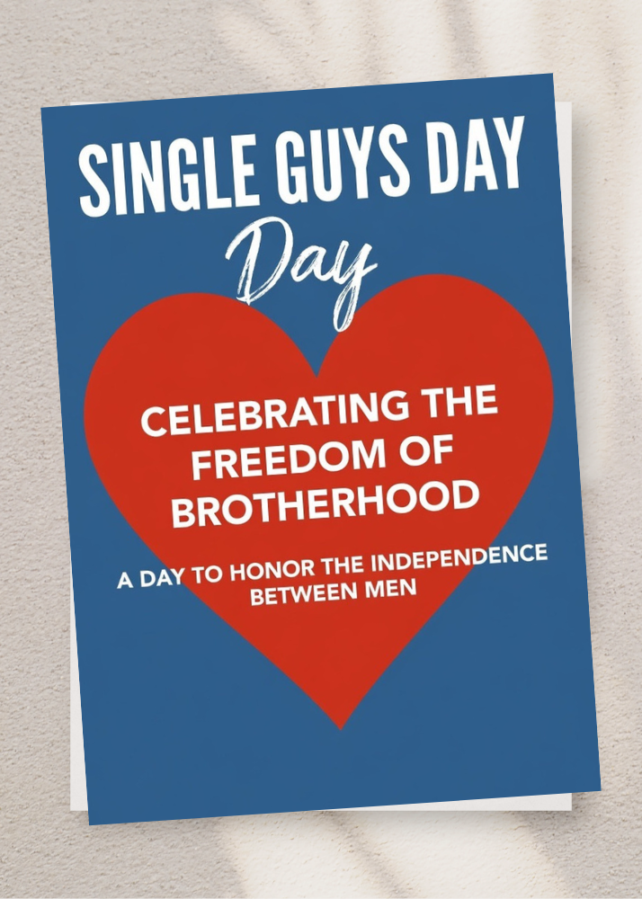 Tarjeta de felicitación | Día de los solteros Libertad Fraternidad | Celebra la independencia Hombres | 5x7 Individual/Paquete de 5