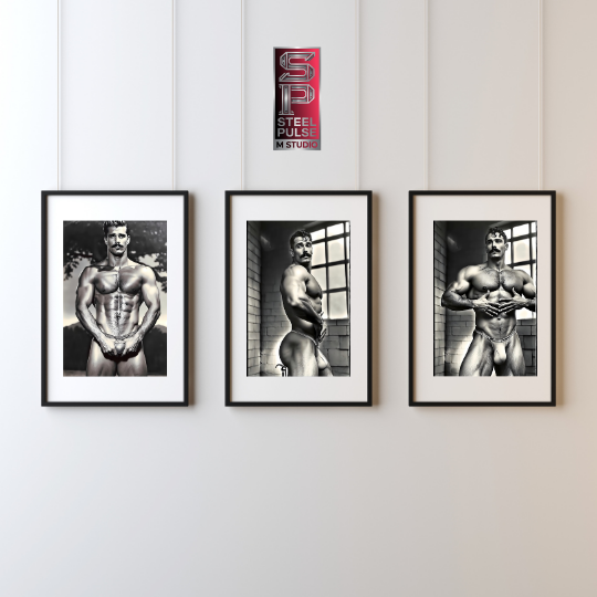 Iron & Ink — Vintage Physique Triptych Art Print Set