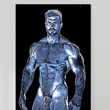 Male Figure Line Art Print: Modern Physique Illustration, Pop Art Decor