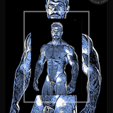 Male Figure Line Art Print: Modern Physique Illustration, Pop Art Decor