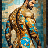 Mosaic Titan’s Gaze - Glossy Photo Print – Unframed Wall Art