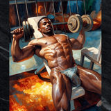 Erotic Gym Art Print – Muscular Male Physique Decor