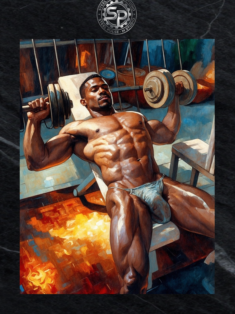 Erotic Gym Art Print – Muscular Male Physique Decor