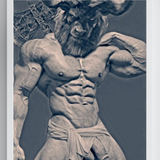 Glossy Photo Print – Stone Minotaur’s Might, Unframed Wall Art