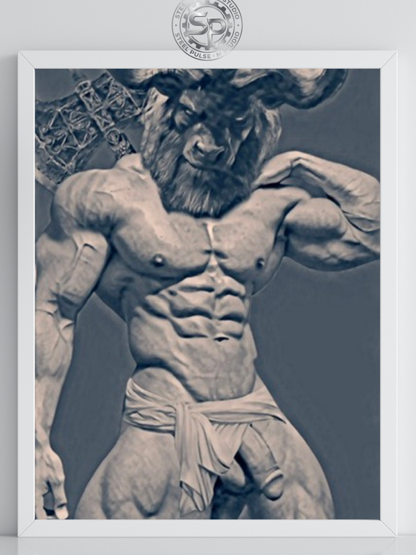 Glossy Photo Print – Stone Minotaur’s Might, Unframed Wall Art
