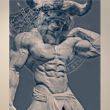 Glossy Photo Print – Stone Minotaur’s Might, Unframed Wall Art