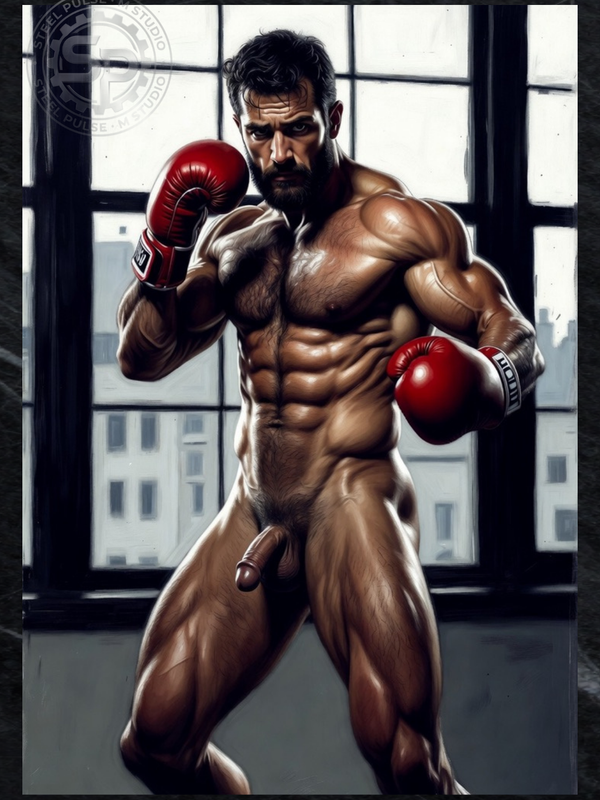 No Rules — Explicit Male Nude Boxing Art Print