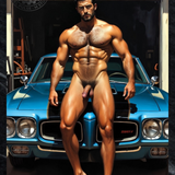 Blue Firebird — Explicit Male Nude Art Print