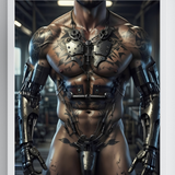 Iron Flesh — Gay Cyberpunk Erotic Wall Art | Instant Download