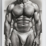 The Study — Male Physique Sketch Art Print