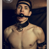 Gay Erotic Art Print | Gagged Male Nude Bondage Collar | Digital Painting Wall Art | Sexy Homoerotic Artwork | 4 Sizes