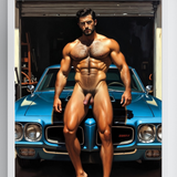 Blue Firebird — Explicit Male Nude Art Print