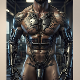 Iron Flesh — Gay Cyberpunk Erotic Wall Art | Instant Download