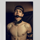 Gay Erotic Art Print | Gagged Male Nude Bondage Collar | Digital Painting Wall Art | Sexy Homoerotic Artwork | 4 Sizes