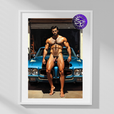 Blue Firebird — Explicit Male Nude Art Print
