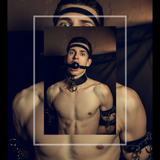Gay Erotic Art Print | Gagged Male Nude Bondage Collar | Digital Painting Wall Art | Sexy Homoerotic Artwork | 4 Sizes