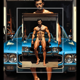 Blue Firebird — Explicit Male Nude Art Print