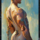 Vine-Wrapped Adonis Gaze - Glossy Photo Print, Unframed Wall Art