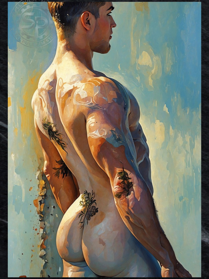 Vine-Wrapped Adonis Gaze - Glossy Photo Print, Unframed Wall Art