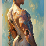 Vine-Wrapped Adonis Gaze - Glossy Photo Print, Unframed Wall Art