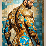 Mosaic Titan’s Gaze - Glossy Photo Print – Unframed Wall Art