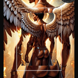 Phoenix Angel's Ascent Art Print | Winged Male Rebirth Wall Art | Mythic LGBTQ+ Decor | SteelPulseMStudio