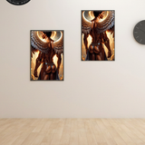 Phoenix Angel's Ascent Art Print | Winged Male Rebirth Wall Art | Mythic LGBTQ+ Decor | SteelPulseMStudio