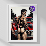 Red Firebird — Leather Harness Male Art Print