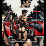 Red Firebird — Leather Harness Male Art Print
