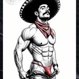 Glossy Photo Print – Charro Thong Duo, Front & Rear Set, Unframed Wall Art