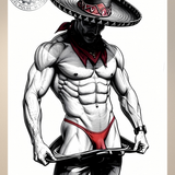 Glossy Photo Print – Charro Thong Duo, Front & Rear Set, Unframed Wall Art