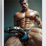 Cyborg Erotic Art Print | Muscular Male SciFi Poster