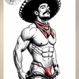 Glossy Photo Print – Charro Thong Duo, Front & Rear Set, Unframed Wall Art