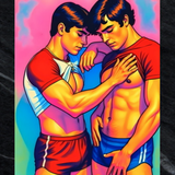 Retro Jock Embrace – Pop Art Homoerotic Print