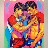 Retro Jock Embrace – Pop Art Homoerotic Print
