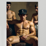 Erotic Art Print | Three Men Sigma | Gay Editorial NSFW Art | Bold Male Figure Print | 4 Sizes