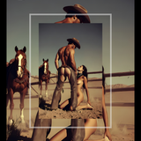 Erotic Art Print | Cowboy Dominant Fantasy | Leather Chaps Nude Power | Sensual Western Art | 4 Sizes
