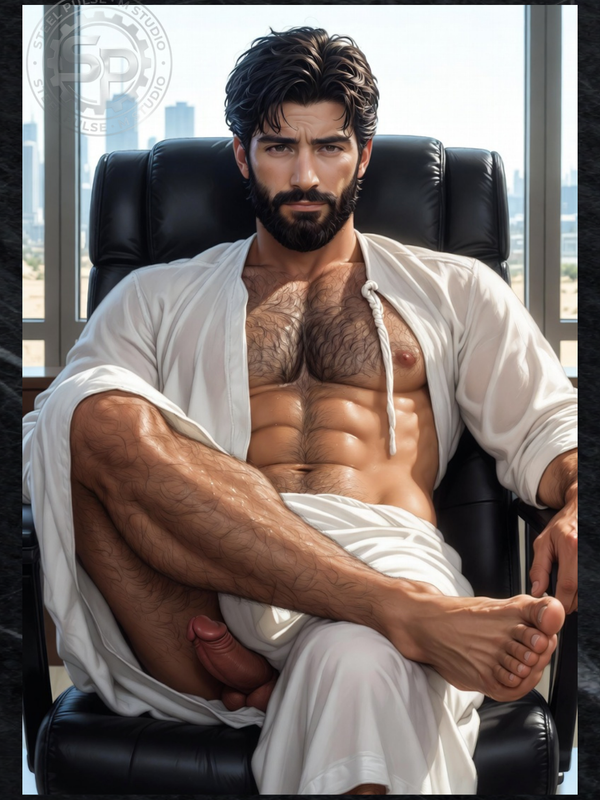 Corner Office — Explicit Male Nude Art Print
