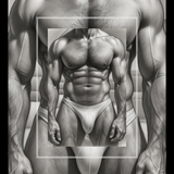 The Study — Male Physique Sketch Art Print