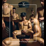 Erotic Art Print | Three Men Sigma | Gay Editorial NSFW Art | Bold Male Figure Print | 4 Sizes