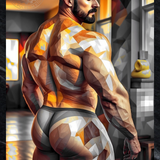 Faceted — Gym Male Physique Art Print