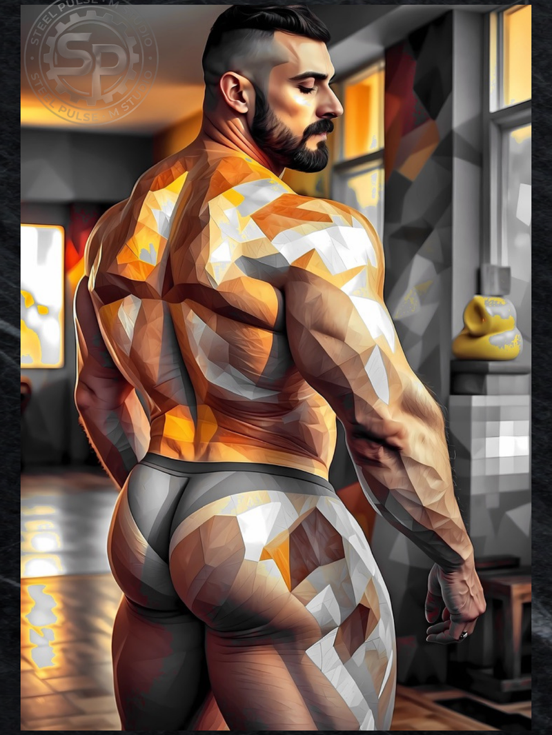 Faceted — Gym Male Physique Art Print