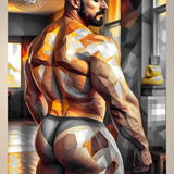 Faceted — Gym Male Physique Art Print