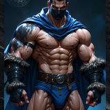 Fantasy Male Warrior Art Print: Superhero Decor, Masculine Artwork