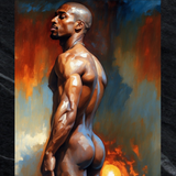 Masculine Nude Art Print | Sunlit Body Study Poster