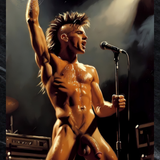 Explicit NSFW Art Print | Nude Male Rock Singer | Gay Punk Stage Fantasy | Raw Masculine Energy | 4 Sizes